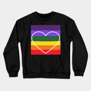 Colorful Rainbow Heart Design Crewneck Sweatshirt